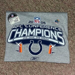 2006 Colts AFC Conference Champions. Gray Large Reebok T-Shirt. Deadstock.
